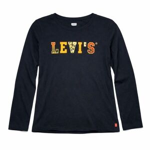 Levi's Black Logo Long Sleeve Tee Girls XL‎ Teen Youth Cotton